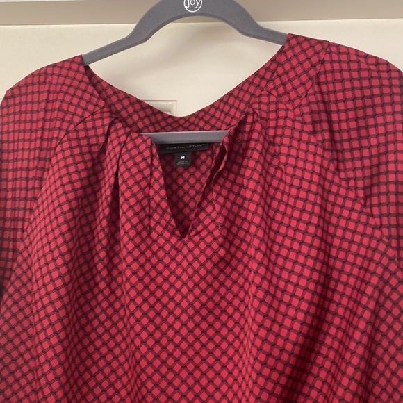 Red Black Blouse Long Sleeve M - Picture 2 of 9